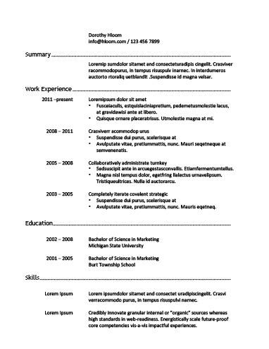 Free Chronological Hard Worker CV Resume Template in Microsoft Word (D ...