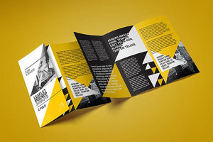Free 5 Views of a Z-Folded Flyer Mockup