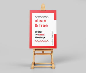 Free Poster on Easel Station Mockup