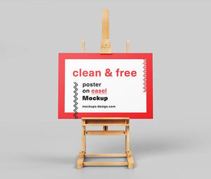 Free Poster on Easel Station Mockup